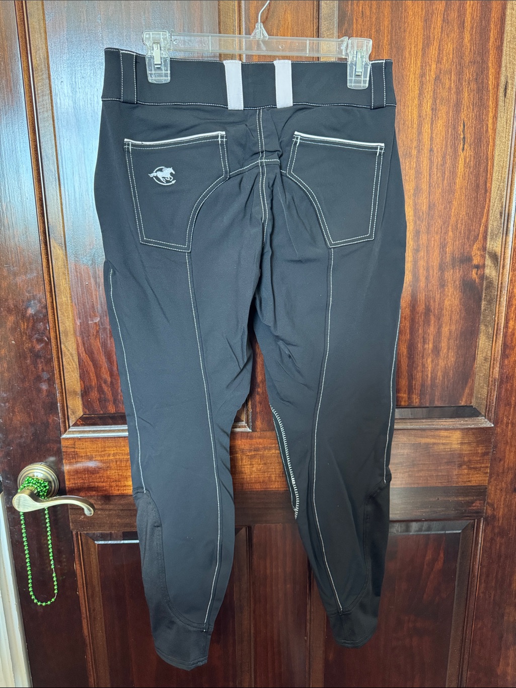 32r Black W White Piping Smartpak Piper Evolution Knee Patch Breeches Jodhpurs — image 3 of 4